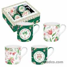 Coffret 4 Mugs 30cl en porcelaine