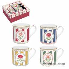 Coffret 4 Mugs 30cl en porcelaine