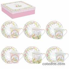 Coffret 6 P-Tasse café en Porcelaine