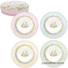 Coffret 4 Assiettes dessert assorties19cm
