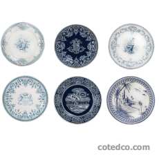 Coffret de 6 Assiettes dessert - assorties - diam. 21.8 cm