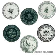 Coffret de 6 Assiettes dessert - assorties - diam. 21.8 cm