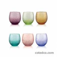 Coffret de 6 verres 250ml - Multicolor